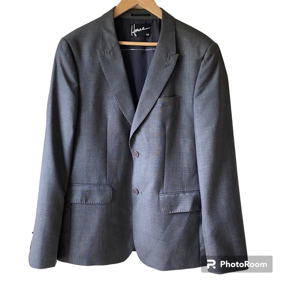 Howe Gray Pickstitched Blazer Jacket 42R